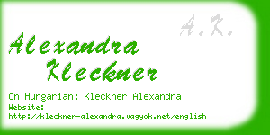 alexandra kleckner business card